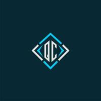 QC initial monogram logo with square style design vector