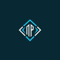 NP initial monogram logo with square style design vector