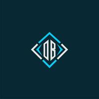 OB initial monogram logo with square style design vector