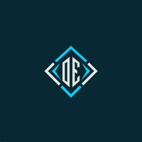 OE initial monogram logo with square style design vector