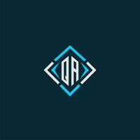 QA initial monogram logo with square style design vector
