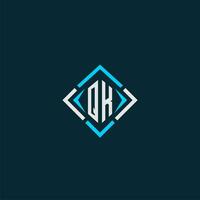 QK initial monogram logo with square style design vector