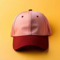 Baseball cap, pastel background, advertising template - AI generated image photo