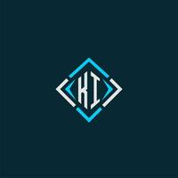 KI initial monogram logo with square style design vector