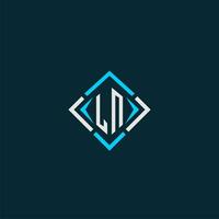 LN initial monogram logo with square style design vector