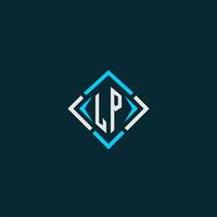 LP initial monogram logo with square style design vector