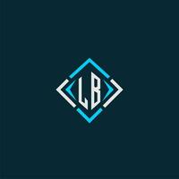 LB initial monogram logo with square style design vector