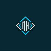 NH initial monogram logo with square style design vector