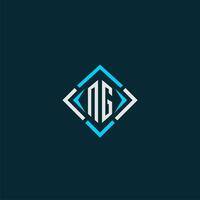NG initial monogram logo with square style design vector