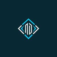 ND initial monogram logo with square style design vector