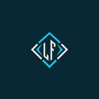 LF initial monogram logo with square style design vector