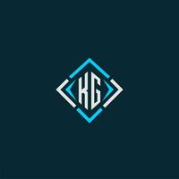 KG initial monogram logo with square style design vector