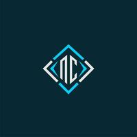 NC initial monogram logo with square style design vector