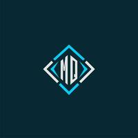 MQ initial monogram logo with square style design vector