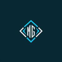 MG initial monogram logo with square style design vector