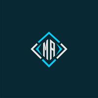MA initial monogram logo with square style design vector