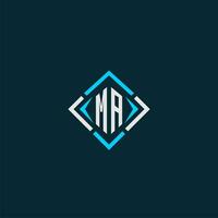 MA initial monogram logo with square style design vector