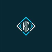 KC initial monogram logo with square style design vector