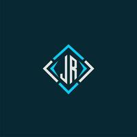 JR initial monogram logo with square style design vector