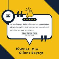 Client Or Customer Service Feedback Review Post Design Template vector