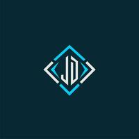 JD initial monogram logo with square style design vector