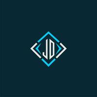 JO initial monogram logo with square style design vector