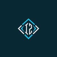 IZ initial monogram logo with square style design vector