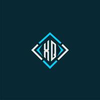 XQ initial monogram logo with square style design vector