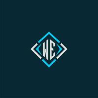 WE initial monogram logo with square style design vector