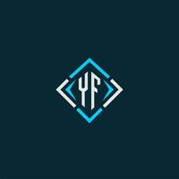 YF initial monogram logo with square style design vector