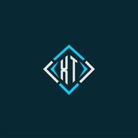 XT initial monogram logo with square style design vector