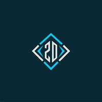 ZO initial monogram logo with square style design vector
