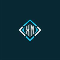 XM initial monogram logo with square style design vector