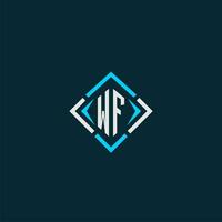 WF initial monogram logo with square style design vector
