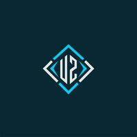 UZ initial monogram logo with square style design vector