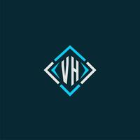 VH initial monogram logo with square style design vector