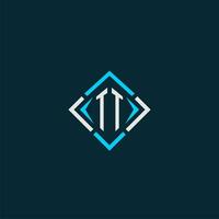 TT initial monogram logo with square style design vector