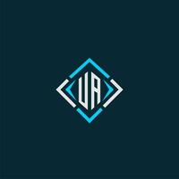 UA initial monogram logo with square style design vector