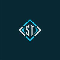 ST initial monogram logo with square style design vector