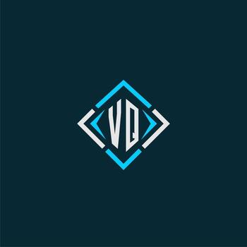 VQ initial monogram logo with square style design vector