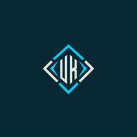 UK initial monogram logo with square style design vector