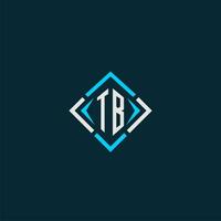 TB initial monogram logo with square style design vector
