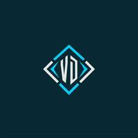 VD initial monogram logo with square style design vector