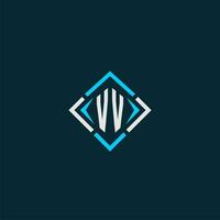 VV initial monogram logo with square style design vector