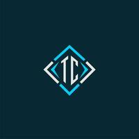 TC initial monogram logo with square style design vector