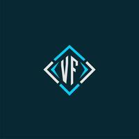 VF initial monogram logo with square style design vector