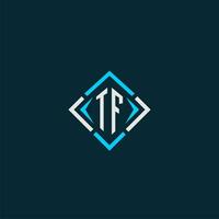 TF initial monogram logo with square style design vector