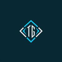 TG initial monogram logo with square style design vector