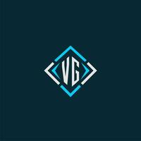 VG initial monogram logo with square style design vector