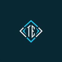 TE initial monogram logo with square style design vector